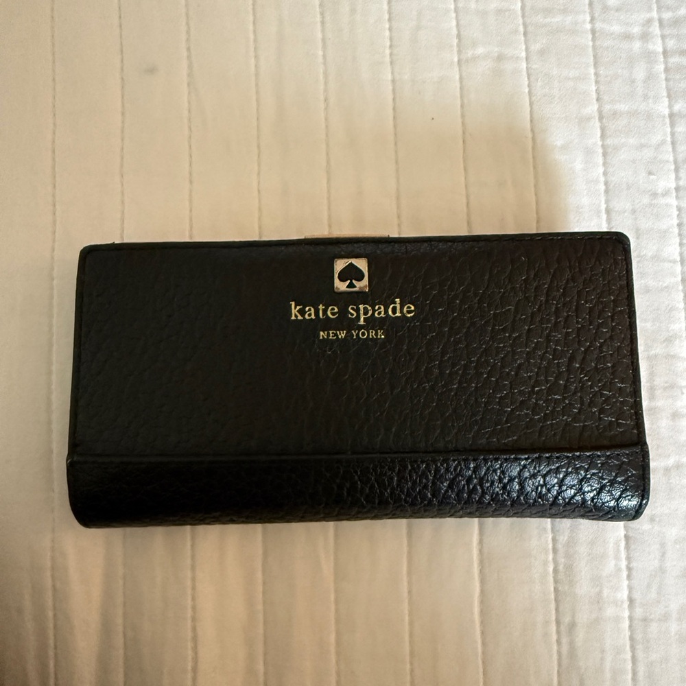 Kate Spade Black Pebbled Leather Wallet